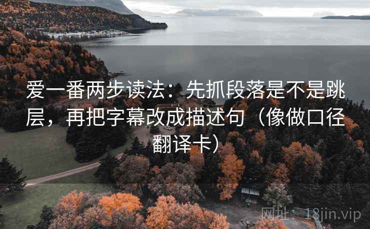 爱一番两步读法：先抓段落是不是跳层，再把字幕改成描述句（像做口径翻译卡）